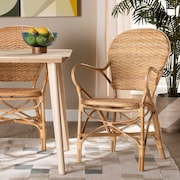 Baxton Studio Genna Modern Bohemian Natural Brown Finished Rattan Dining Chair 205-12675